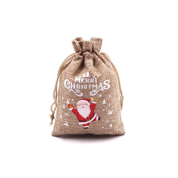 Mub- 10x14cm Julegaver Dekorationer Julelinned Slikposer Med Snore Jute Burlap Gavepose Burlap Pose X2072 SD04-4