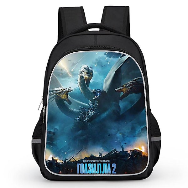 Godzilla Print Skoleveske Barn Vanntett Ryggsekk #1 2 M