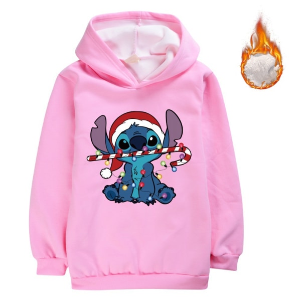 Mub- Stitch träningsoverall kostym hoodie pullover + byxor pink 130cm