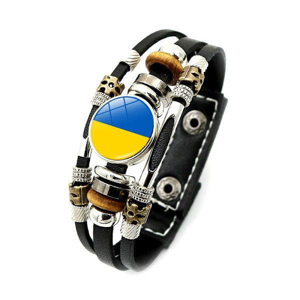 Mub palæstinensisk snap lås læderarmbånd vævet perlearmbånd udsmykning Ukraine