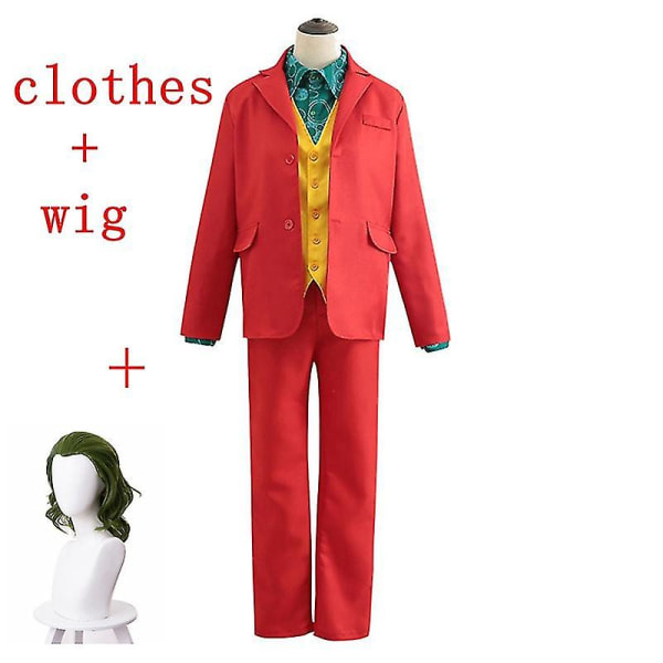 Joker Joaquin Phoenix Arthur Fleck Cosplay Kostyme Dresser Halloween Fest Uniformer For Voksne Barn Skjorter+frakk++vest+bukse -a clothes and wig S