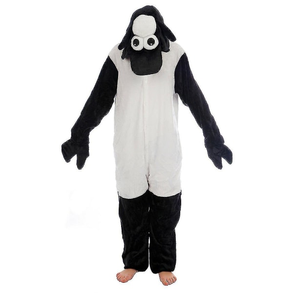 Halloween Unisex Onesiee Kigurumi Fancy Dress Kostym Huvtröjor Pyjamas Sovkläder-9-1 Black Sheep S for 150-160cm