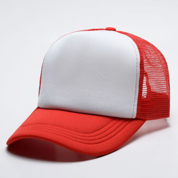 Mub- Tukkumyynti Hip Hop Puuvillaverkko Trucker Hat Blank Casquette Baseball Custom Logo Print 5 Paneeli Kirjailtu Urheilulippikset Red White