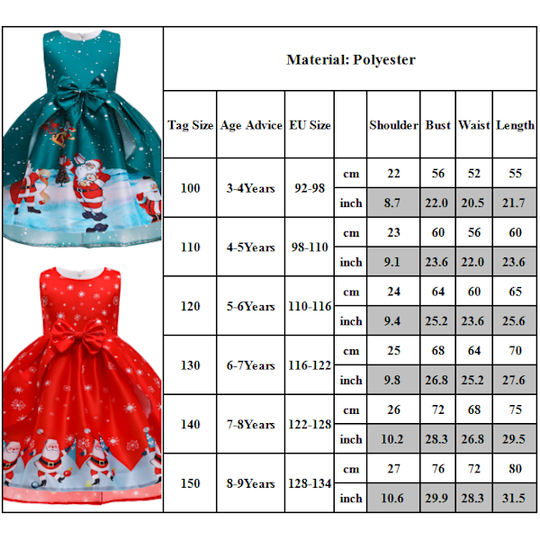 Kid Girls printed ärmlös rosett Party Princess Dress .4 big red