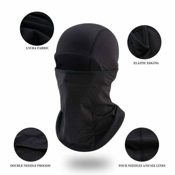 Balaklava / hjelmhue vindtæt Lycra Sort .4