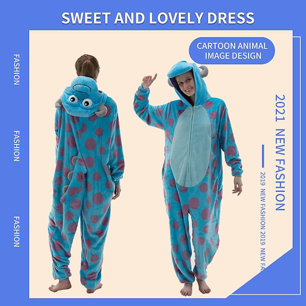 Tonwhar Toddler Infant Tiger Dinosaur Animal Fancy Dress Costume Hooded Romper Jumpsuit -a Sulley 105cm