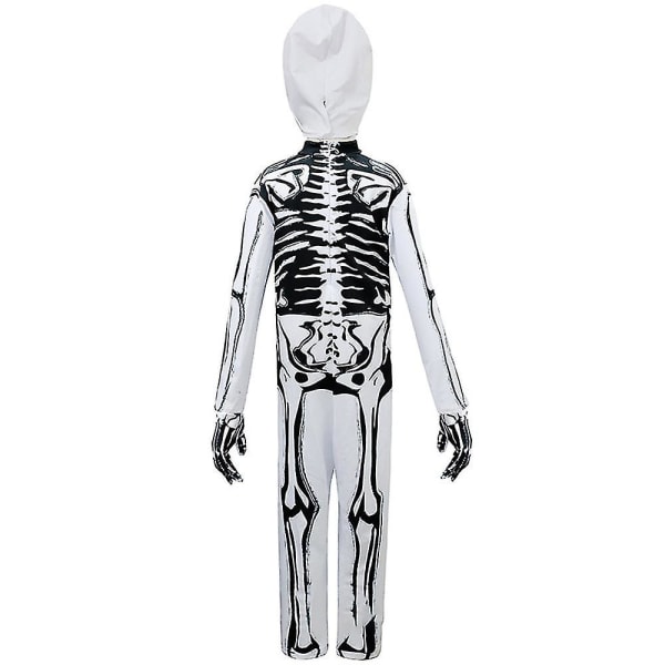 3-14 Years Kids Skeleton Bodysuit Gloves Mask Cosplay Sets -a 11-14 Years