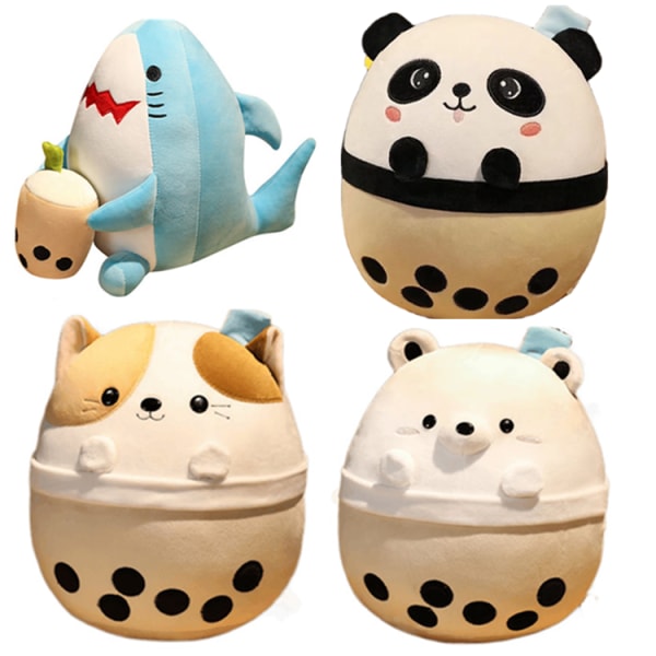 Mub- Soft Toys Boba Cups Plush Toys Panda Plush Pillow Shark Stuffed Animals Toys Boba Plushies 1 20-25cm