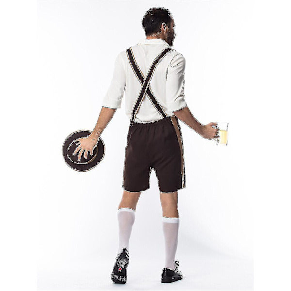 Miesten baijerilaiset nahkahousut, saksalaiset Oktoberfestin perinteiset shortsit, olutmiehen asu -a M