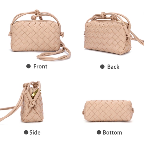 Crossbody-veske for kvinner PU-flettet GULL -i Gold