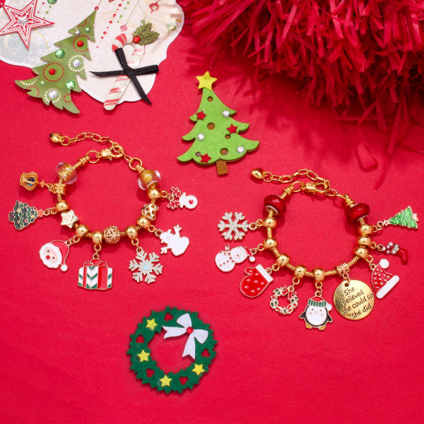 Gull julekalender gaveeske DIY perle armbånd advent julekalender blindboks .C E