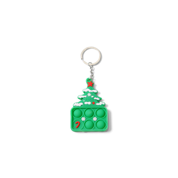 Mub- Custom Pattern Mini Rainbow Push Bubble Decompression Cartoon Christmas Silicone Keychain NO.6