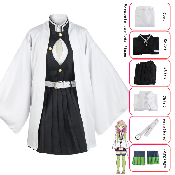 Mub- Anime Demon Slayer Cosplay Kostyme Tanjire Agatsuma Zenitsu Tomioka Giyuu Halloween Fest Cosplay Kostyme Kanroji Mitsuri XL