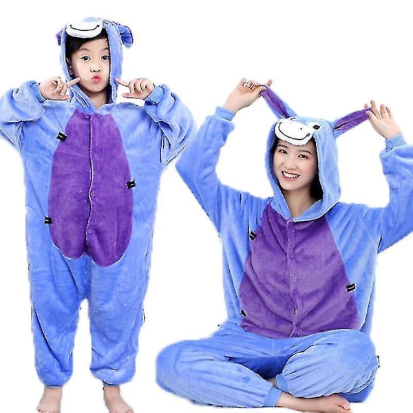 Liten åsna barnsäng halloween kostym och varm vinterpyjamas Söt förälder-barn outfit -i 120