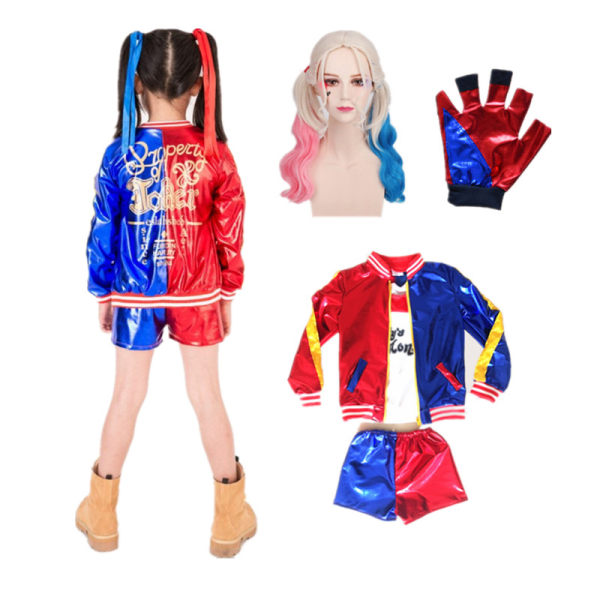 Mub-Harley Quinn Monster Kids Adult Cosplay Costume Women Kostymer 5pcs 120cm