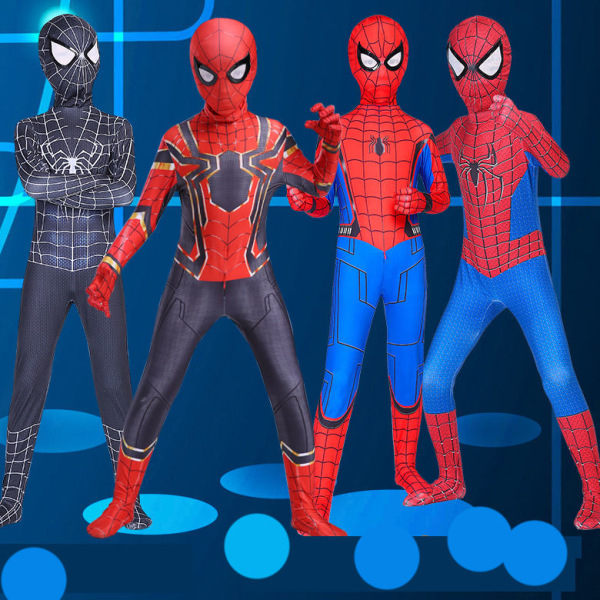 Mub- Red Black Spiderman Costume Spider Man Suit Spider-man Costumes Children Kids Spider-man Cosplay Clothing Halloween Costume 1 110