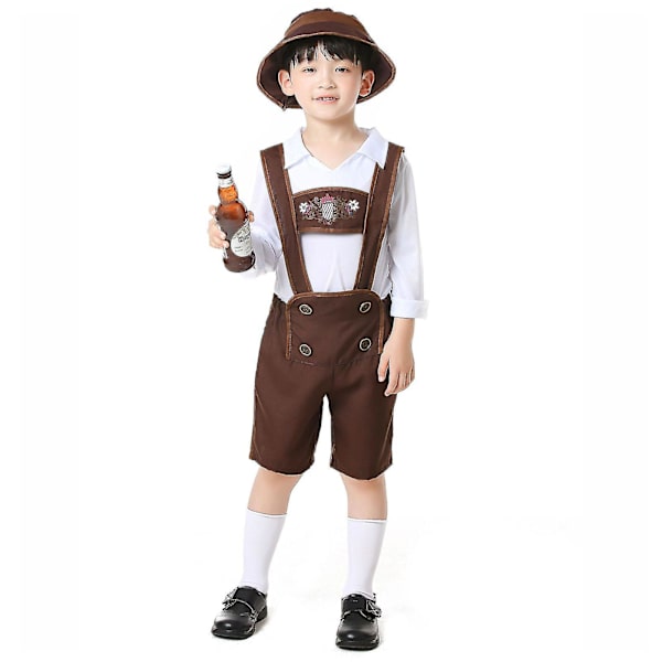30 % alennus - mustat saksalaiset miesten nahkaiset Lederhosen Oktoberfest-shortsit housut baijerilaiset miehille ja pojille. Apricot XL