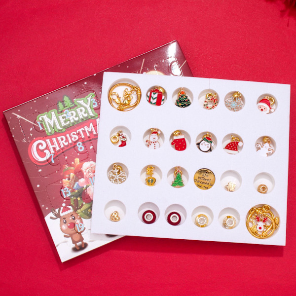 Gull julekalender gaveeske DIY perle armbånd advent julekalender blindboks .C C