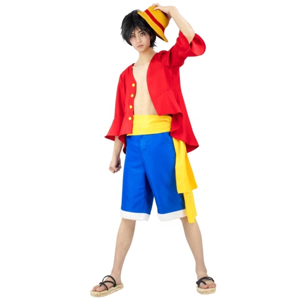 Mub - Nytt Anime One Piece Kostyme Monkey D. Luffy Cosplay Herreklær U ize Luffy Antrekk Anime Cosplay Kostyme Red S