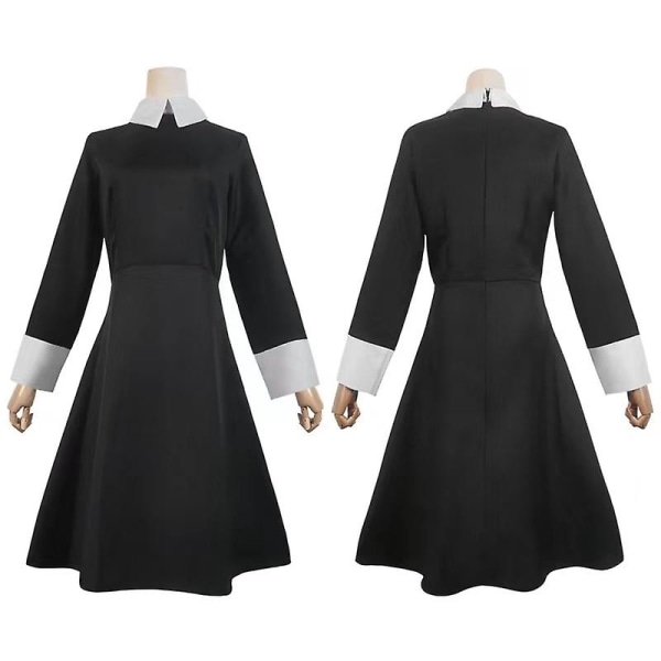 Wednesday Addams Cosplay Costume Set Halloween Carnival Party Costumes For Adult Kids -a With wig M