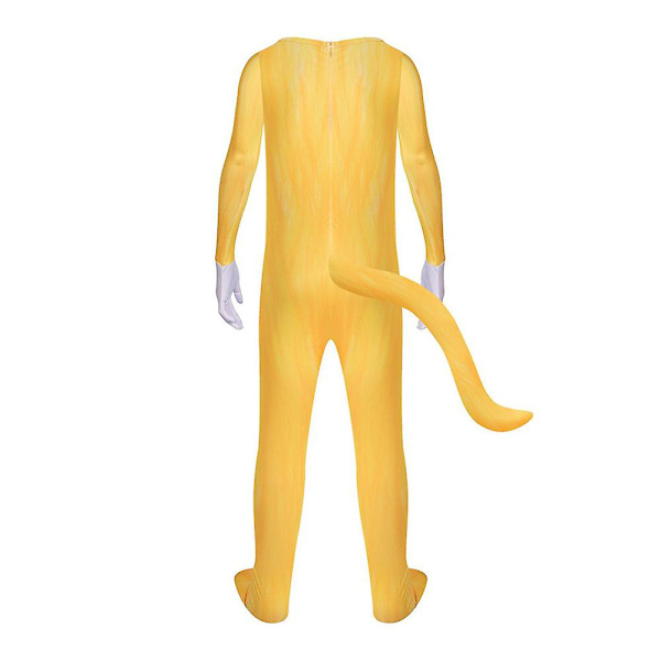 Lasten Sonic-cosplay-asu, jossa päähine, pitkähihainen vetoketjullinen leikkipuku, naamiaisasu -a 6-7 Years
