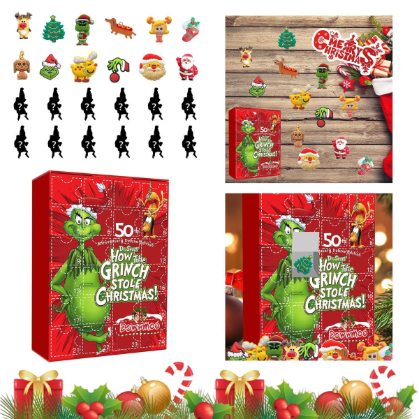 Mub- 2023 Jul Advent Julbruid Blind Box Grinch Blind Box 24-dagars nedräkning A-plane blind box