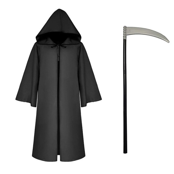 Grim Reaper Hook Sickle Børn Final Destination Cosplay Karneval Halloween Kostume Til Børn Heks Pestlæge Dødens Reaper -a Suit with Sickle 145 (kids)