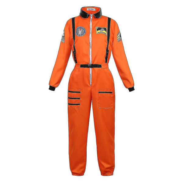 Astronauttiasu avaruuspuku aikuisille Cosplay-asut Vetoketju Halloween-asu Pari Lentohaalari Pluskoko Yhtenäinen -a Orange for Women XXL