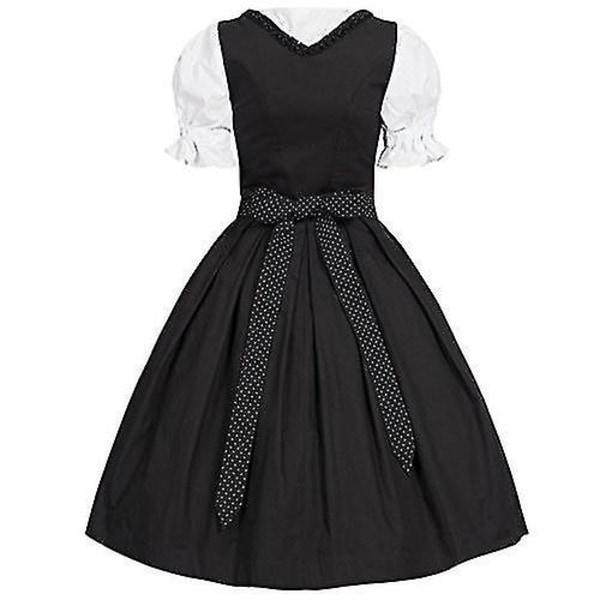2018 Ny Dame Tysk Øl Pige Wench Dirndl Kostyme Oktoberfest Kostyme Puff Ermer Rygg Sløyfe Snøring Opp Biergarten Kjole -a S