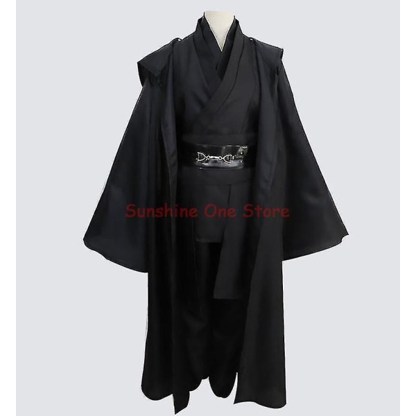 Star Wars Cosplay Kostyme Anakin Skywalker Replica Jedi Robe Fantasia Mann Halloween Cosplay Jedi Kostyme For Menn Plus Size 4xl Kaffe Full Set M Black Full Set 4XL