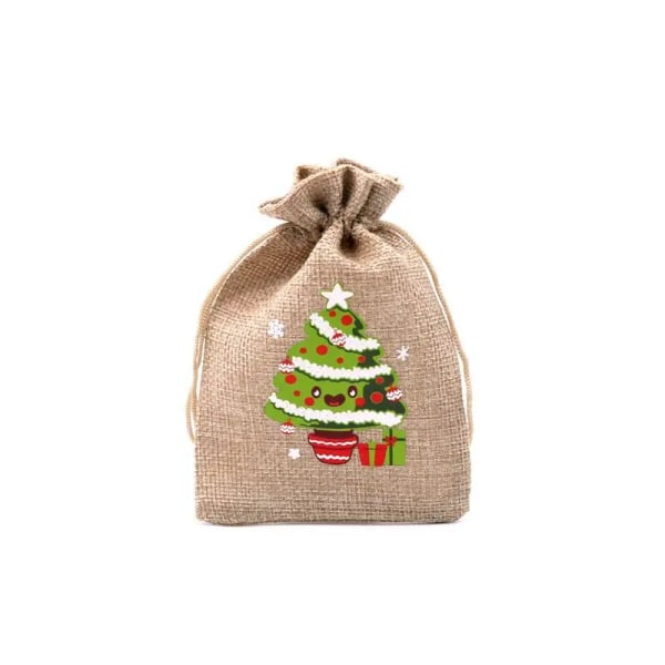 Mub- 10x14cm Julegaver Festdekorationer Jul Linned Slikposer Med Snøre Jute Burlap Gavepose Burlap Pose X2072 SD02-5