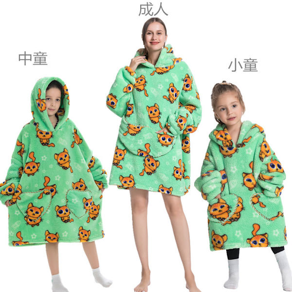 Mub- Huva bomuld uld vinterjakke filt kostume tyk lat kostume TV-filt tv filt pyjamas trøje hættetrøje filt Cute cat 75CM