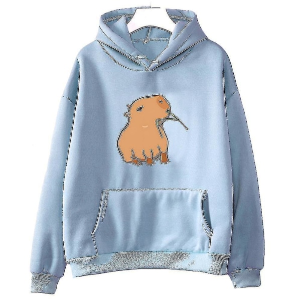 Luvtröja med print för kvinnor/män Kawaii tecknade toppar tröja för flickor Unisex Harajuku grafisk huva .i Khaki XL