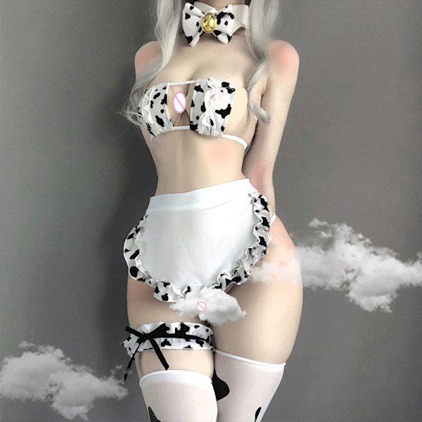 Mub- New Cos Cow Cosplay Costume Anime Girls Swimwear Clothing Lolita Bra Cosplay Lingerie One Size