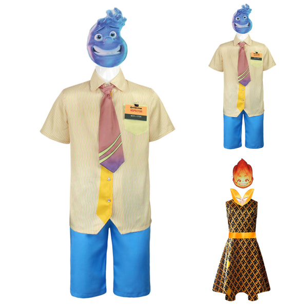Crazy Element City Cos Halloween Ember Fire Element Dress Party B 110cm