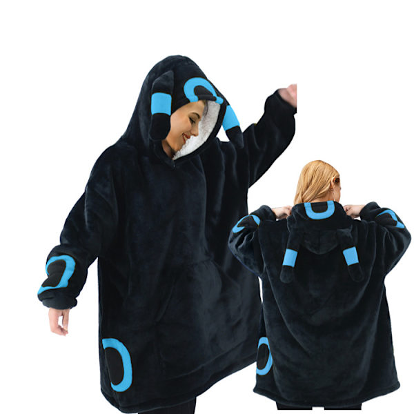 Mub - Tegnet lat pyjamas pullover trøje flanel pyjamas efterår og vinter flanel tæppe trøje hættetrøje tæppe Blue Circle TV