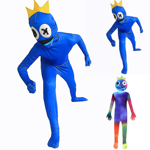 4-9 år Kids Rainbow Friends Cosplay Kostyme Halloween Jumpsuit Festantrekk Gaver -a Blue 4-5 Years