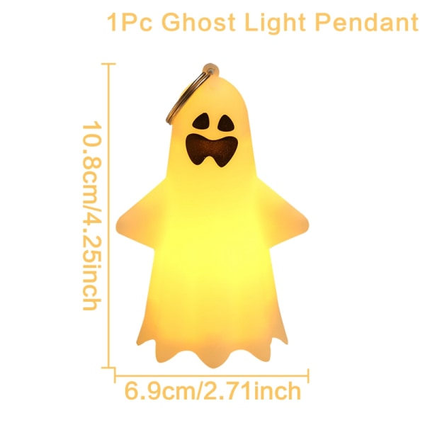 Mub- Halloween Lys Hvid Spøgelse Led Lys Halloween Ornament Nat Lihgt Hængende Pendent Lys Halloween Dekoration Udendørs Indendørs H6021-05