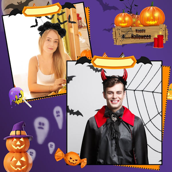 6 stk Halloween pandebånd Djævel Horn Pandebånd Spindel Pandebånd Hexe