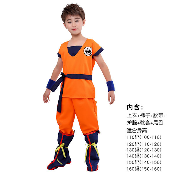 Mub- Engros  Farge Trykt Anime Cosplay Kostyme for Fans av Anime Dragon DBZ Son-Goku Monkey King i Halloween 2 Kid 150