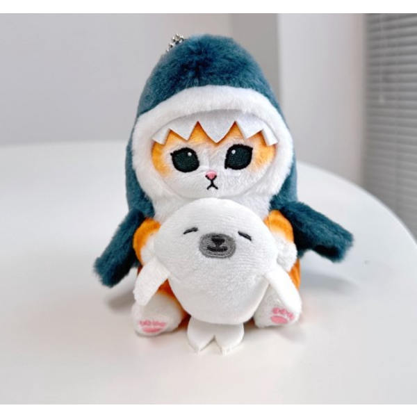 Mub- Cute Shark Cat Fried Shrimp Cat Plush Doll Pendant Dolls Beautiful Room Car Bag Decoration For Gifts Keychain 6#20CM 13-33CM