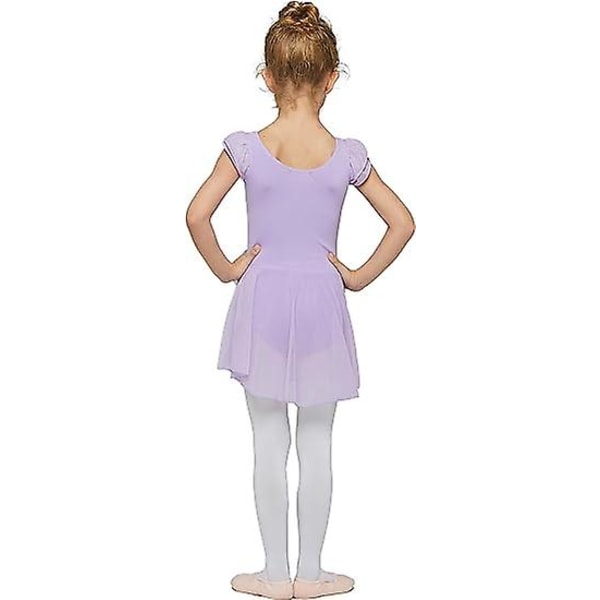 Pikkulasten tyttöjen balettimekot Leotardit hameella Tanssimekko Ballerina Tutu-asu .4 Light Purple 130CM