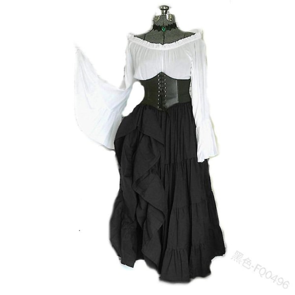 Masquerade Victorian Gothic Queen Aftenkjole Medieval Renæssance Elf Prinsesse Lolita Fest Kvinder Dans Retro Cosplay Kostume -a Dark Blue XXXXXL