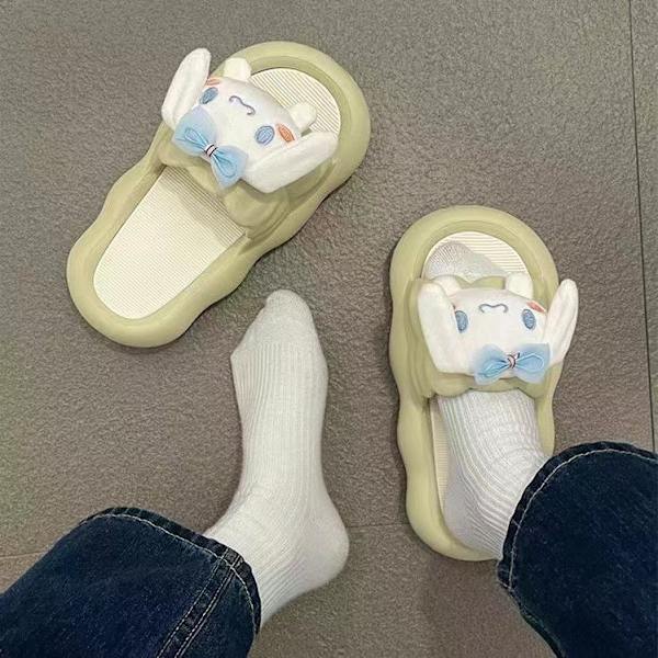 Mub- Kawaii Sanrio Cartoon Anime Shoes Kuromi Home Slipper Cute Indoor Melody Non-slip Summer Outdoor Eva Slippers For Women green 40/41(8.5/9.5)