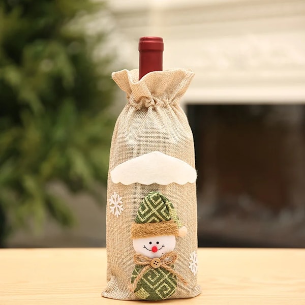 Mub- Julemand Vinflaske Cover Taske Hjem Julepynt Juleprodukter creamy-white