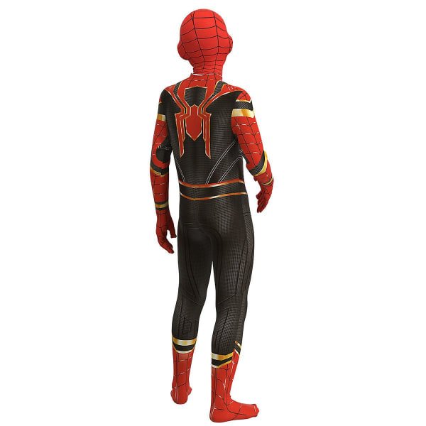 Iron Spider Suit Cosplay Kostume Fest Jumpsuit Monterede Børnetøj Spiderman Ansigtsmaling -a 160cm