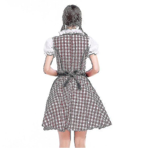 Kvinde Traditionel Oktoberfest Kostume Tysk Øl Pige Dirndl Kjole Med Forklæde Kostume Festkjole Xs-6xl Plus Størrelse-1#d776630 -a Red Plaid L