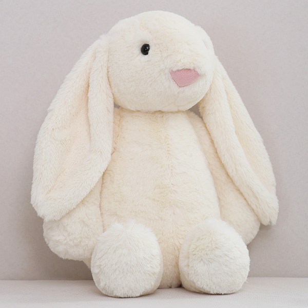 Mub- Wholesale Hot Selling  CPC Factory Directly Children Gifts Girls Rabbit Stuffed Doll Long Ears Bunny Short Plush Toys White beige 25cm