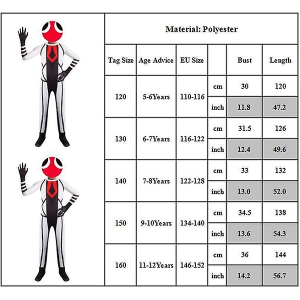 Rainbow Friends Lasten Cosplay-asu Halloween-juhliin Puku Puku Puku Esitysvaatteet -a 9-10 Years