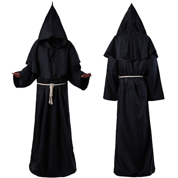 Halloween Cosplay-asu, muinainen asu, keskiaikainen munkkikaapu, munkkiasu, velhoasu, pappisasu, Cos-asu FPD maroon M